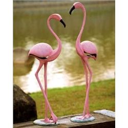 Pink Flamingo Garden Sculptures
