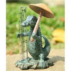 Gator With Umbrella And Rain Gauge