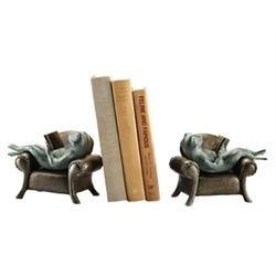 Reading Frog Bookends