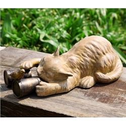 Cat With Binoculars Garden Scuplture