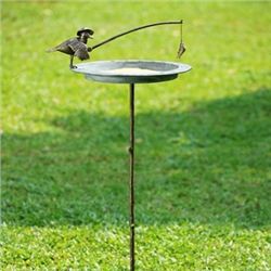 Fisherman Bird & Catch Sundial / Birdbath