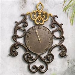 Ornate Fleur De Lis Thermometer