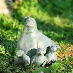 Quail & Babies Garden Sculpture