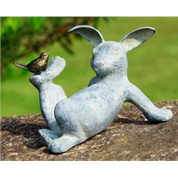 Rabbit & Bird Garden Sculpture