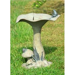 Fishing Frog Mushroom Birdbath