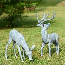 Deer Garden Sculptures - Set Of 2