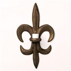 Fleur De Lis Wall Sconce Candle Golder