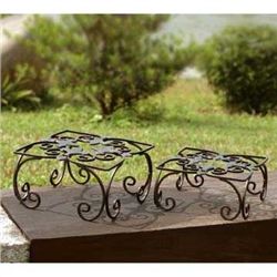 Fleur De Lis Square Planter Set Of 2