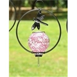 Pink Glass Hummingbird Feeder