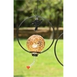 Amber Glass Hummingbird Feeder