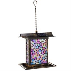 Pink Mosaic Glass Birdfeeder