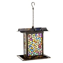 Amber Mosaic Glass Birdfeeder