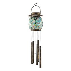 Blue Mosaic Glass Windchime