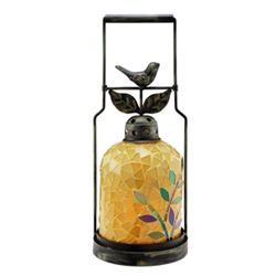 Bird Mosaic Glass Lantern / Candle Holder