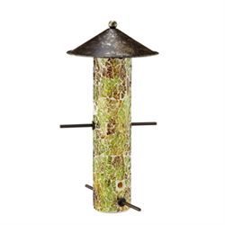 Amber Mosaic Glass Birdfeeder