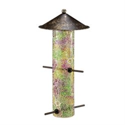 Pink Mosaic Glass Birdfeeder