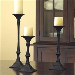 Set Of 3 Richmond Pillar Candle Sticks