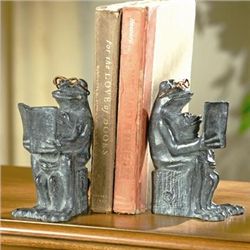 Reading Frog Bookends