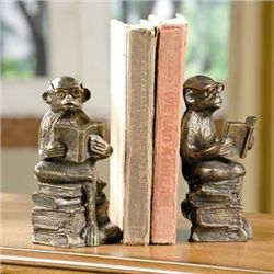 Reading Monkey Bookends