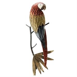 Parrot On Branch Wall Sculpture