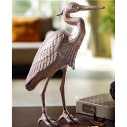 Cast Iron Heron Sculpture