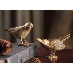 Cast Iron Hummingbird Figurines - Pair