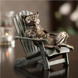 Cat On Beach Chair Sculpture