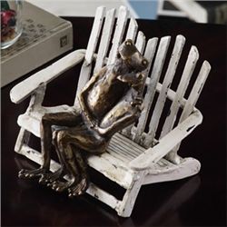 Frog Couple On Beach Chair Sculpture