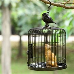 Cat In Birdcage Candleholder