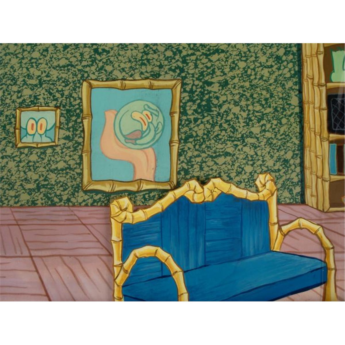 Squidward Library Orig SpongeBob Animation Cel Background Squidwards Room