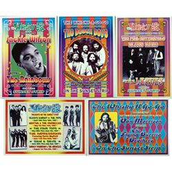 5 Pop & Motown Concert Repro Posters Beach Boys, 4 Tops