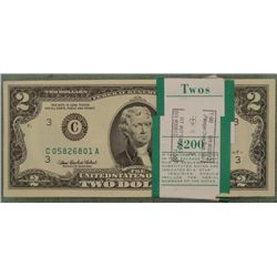 100 Consec $2 Philadelphia BankWrapped Notes CU 2003 A
