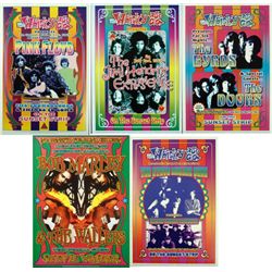 5 Great Rock Concert Repro Posters Pink Floyd, Doors