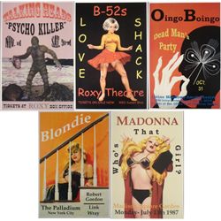 5 Repro Rock Posters- Madonna Talking Heads Blondie