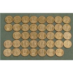 38 Coin Presidential Dollar Set UNC 2007-2011