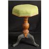 Image 1 : Vintage Wooden Stool w/ Cushion Octagonal Metal Legs
