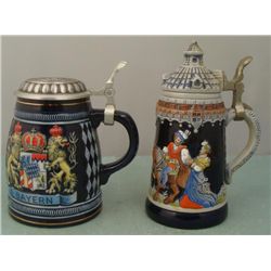 2 German Beer Steins Disney World & King West Germany