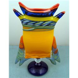 Peter Secrest Art Glass Pillow Form Vase Sculpture