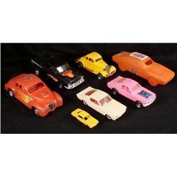 7 Vintage Plastic Cars General Lee, Tootsie Toy USA