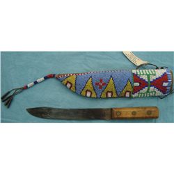 Early Brule Sioux Beaded Knife Sheath