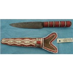 Eastern Porcupine Quilled Sheath & Knife