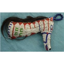 Early Plains Horsehead beaded fetish