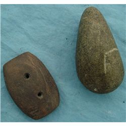 Native American Stone Net Weight & Banner Stone