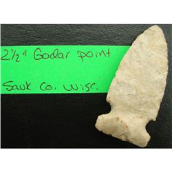 2 1/2" Godar Point Sauk Co. Wisc.