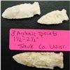 Image 1 : 3 Archaic Points Sauk Co. Wisc.