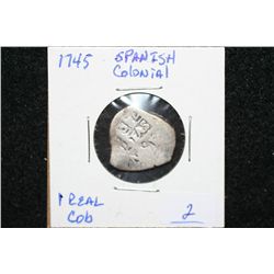 1745 Spanish Colonial 1 Real Cob