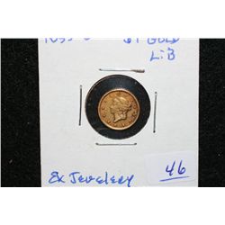 1853-O Gold Liberty $1 Coin, Removed from Jewelry