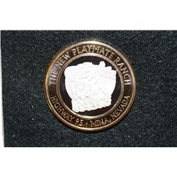 The New Playmate Ranch, Limited Edition Two-Tone $10 Silver State Brothel Token .999 Fine