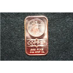 2012 Copper Ingot, .999 Fine 1 Oz.