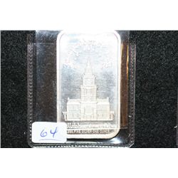 1973 Independence Day Silver Ingot, .999 Fine 1 Oz.